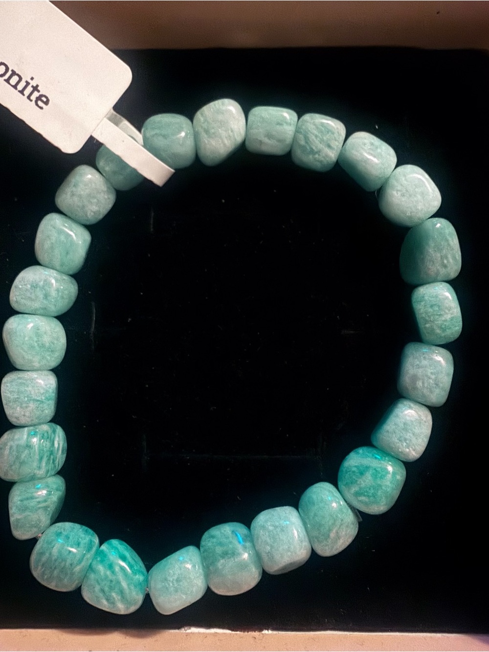 NWT Genuine Amazonite Tumbled Nugget Stretch Bracelet